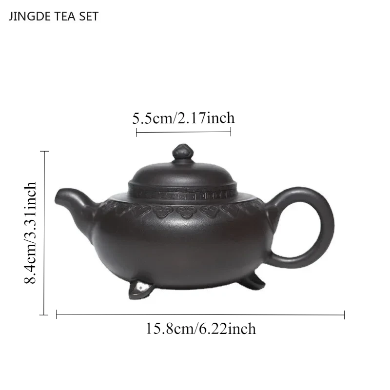 250ml Chinese Yixing purple clay teapot Raw ore black gold sand beauty tea infuser zisha filter kettle Tea set accessories