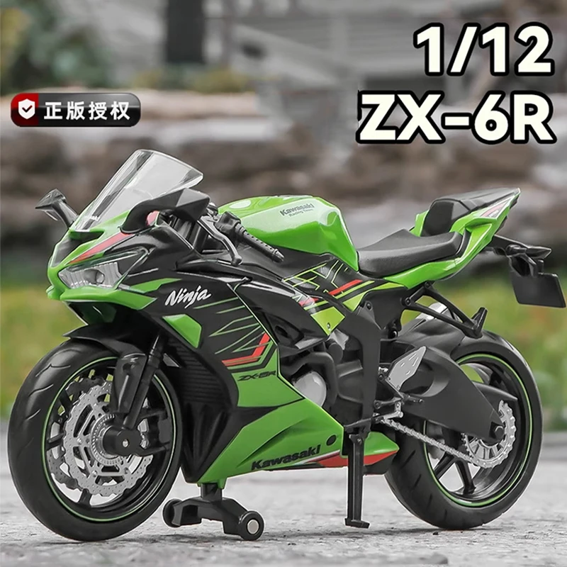 1:12 Ninja ZX-6R Alloy Motorcycle Diecast Model Super Sport Car Simulation Design Toy Pull Back Kid Gifts Collect Fast Furious