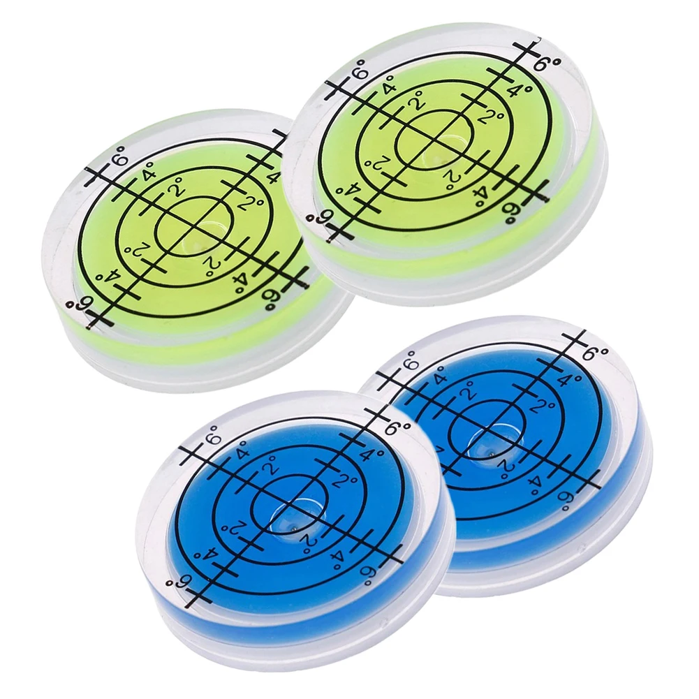 

4Pcs 32mm Spirit Bubble Degree Mark Surface Level Round Circular Measuring Meter Cameras Measure Tools Horizontal Ruler
