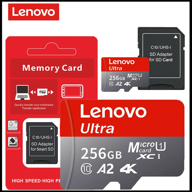 레노버 메모리 카드 1TB 고속 메모리 카드 128GB 마이크로 SD 카드 512GB 256GB 클래스 10 TF 플래시 카드 (휴대폰, 태블릿, UAV용)