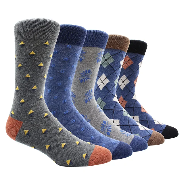 Size 41-48 Casual Fashion Cotton Funny  Long Women&Men Socks Contrast Color Rainbow Larger Size Stripe Socks for Men 5 Pairs- NY022