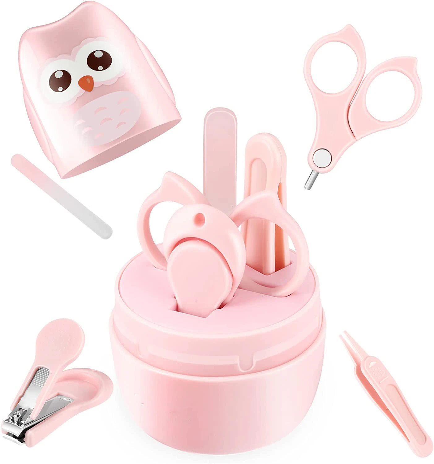 4 in 1 Newborn Safe Baby Nail Kit with Case Daily Nail Shell Shear Manicure Tool