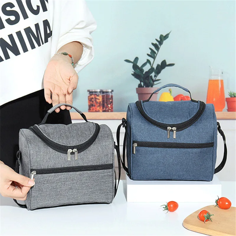 1pc Lunch box, handbag, square insulation bag, aluminum foil thickened bento  bag, office worker, student, meal carrying, large capacity picnic bag