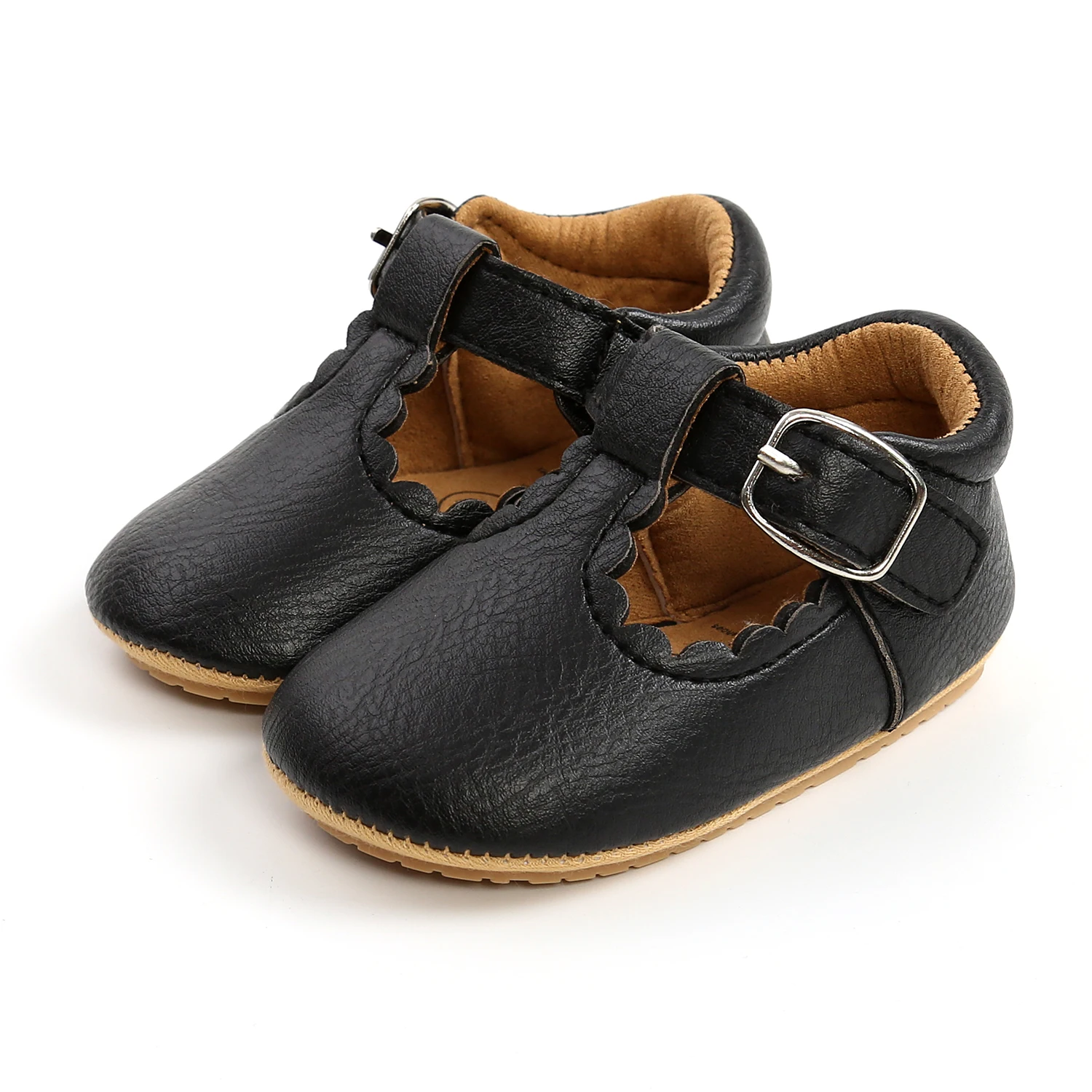 Baby Shoes Infants Girl Anti Slip Leather Shoes Walking Decoration Anti-Slip Ruffle Hem Birthday Gift Sneaker Leopard / Solid 0-18M