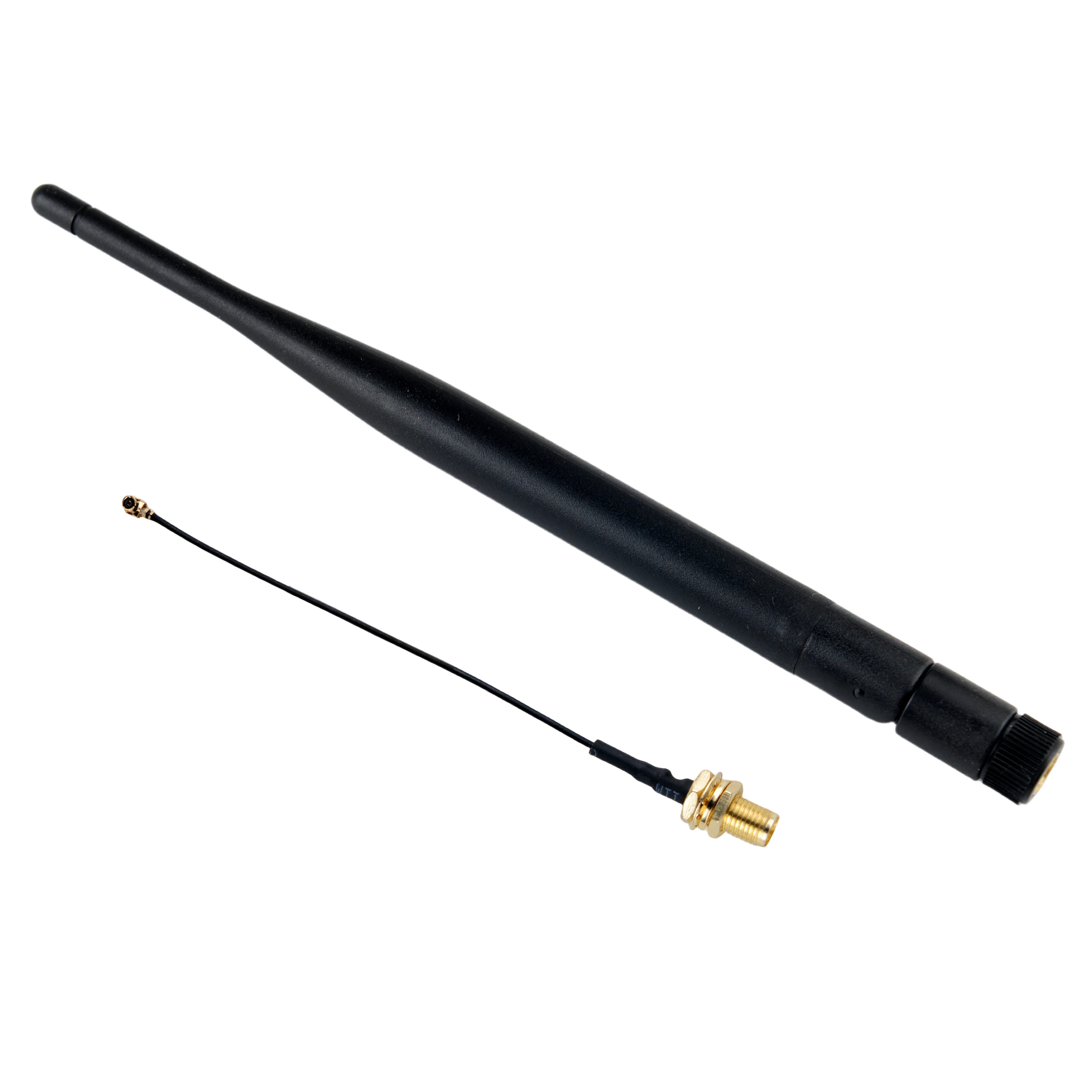 Gros plan sur l'antenne omnidirectionnelle 868MHz 915MHz 5dBi SMA mâle pour systèmes LoRa.