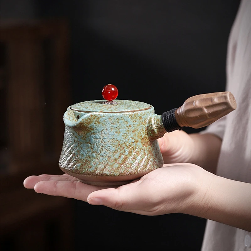 

Чайник в японском стиле чайный набор кунг-фу грубой глиняной посуды, чайник для дома, офиса, гостиной, чайник с боковым фильтром в стиле ретро