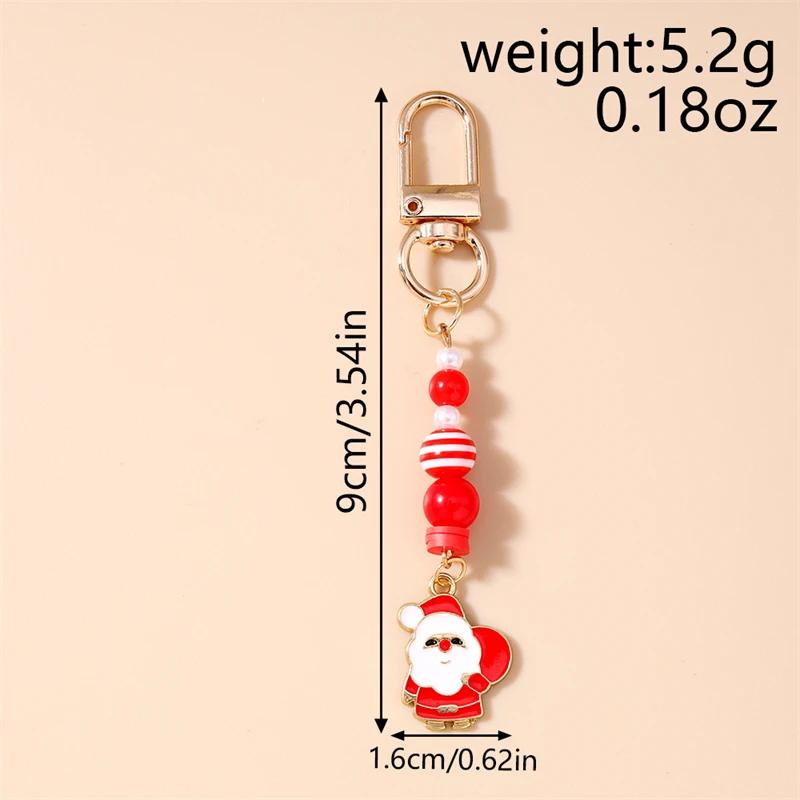 Niedliche Weihnachts-Schlüsselanhänger Emaille Weihnachtsmann Schneemann Anhänger Schlüsselringe für Frauen Männer Auto-Schlüssel Handtaschen-Schlüsselketten DIY Schmuck Geschenke – Detail 3