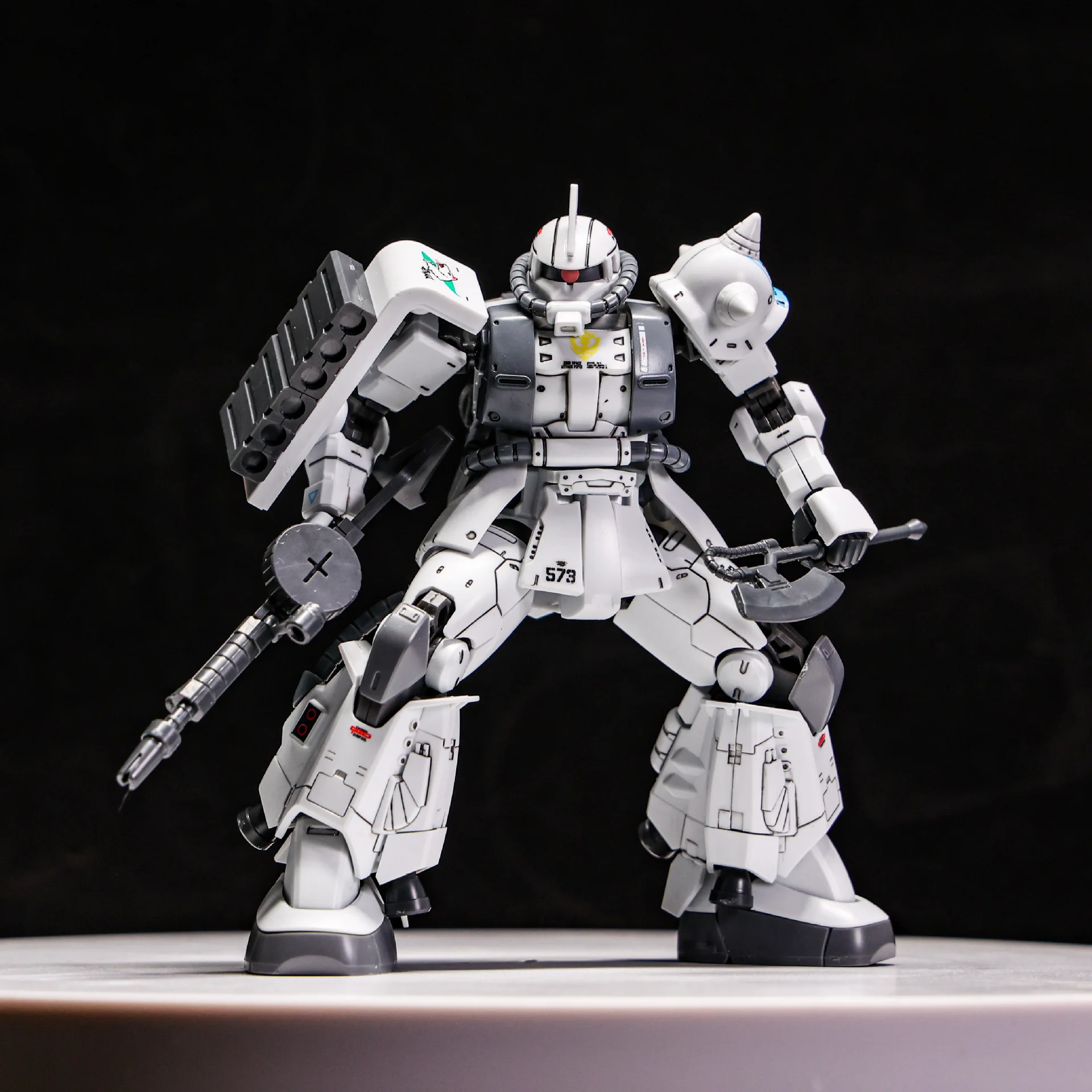 GTO ZAKU Warrior White Devil und ZEONO HG1 /144 – Modellbausatz, Actionfigur, Dekorationsobjekt, Spielzeug, Geschenk, Sammlerstück. – Detail 11