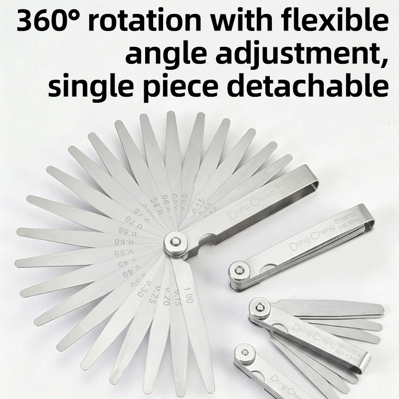 미터법 필러 게이지 세트 14/16/23/32 블레이드, 0.02-1.0mm, 0.05-1.0mm, 자동차, 오토바이, 잔디깎이, DIY용 두께 간격 측정 도구