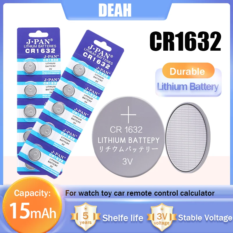 CR1632-CR-1632-3V-15mAh-Lithium-Battery-DL1632-BR1632-Button-Coin-Cell ...