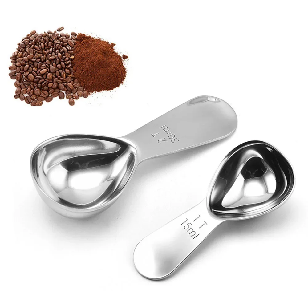Coffee Spoon 15ml/30ml Stainless Steel Coffee Spoons Coffee Measuring Scoop for Ground Beans Tea Sugar Delicate Home Barista Accessories