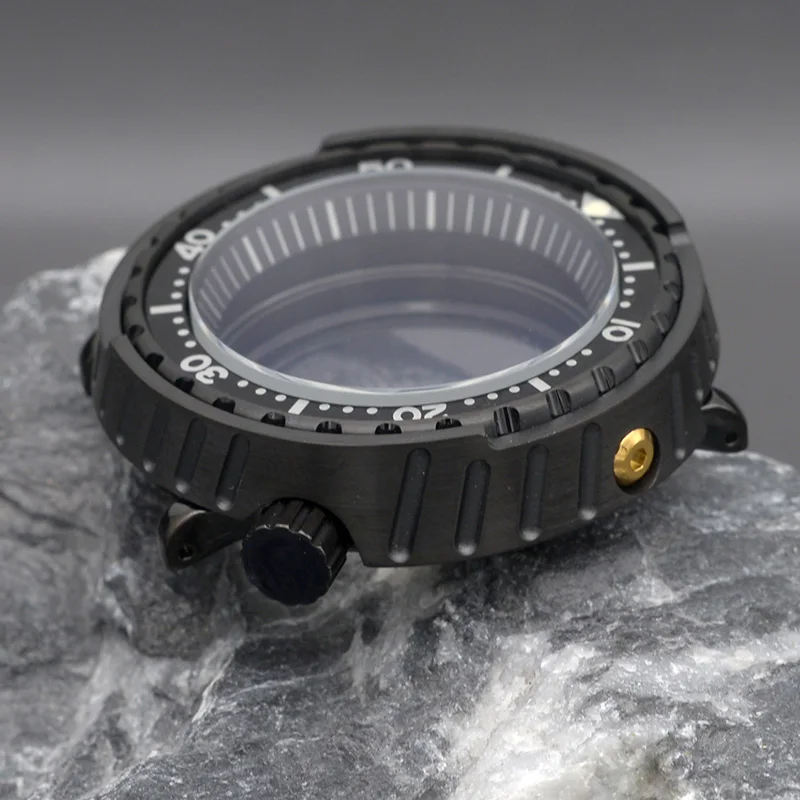 

Black Tuna Canned Watch Case Fit NH35 NH36 Movement SBBN031/SKX007 Men's Watch Repair Water Resistance Diver Case Watch Parts