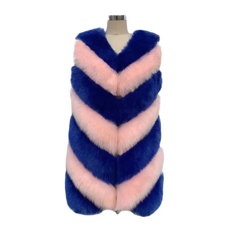 Fur Vest Autumn and Winter New Warm Casual Patchwork Women's Imitation Fox Fur