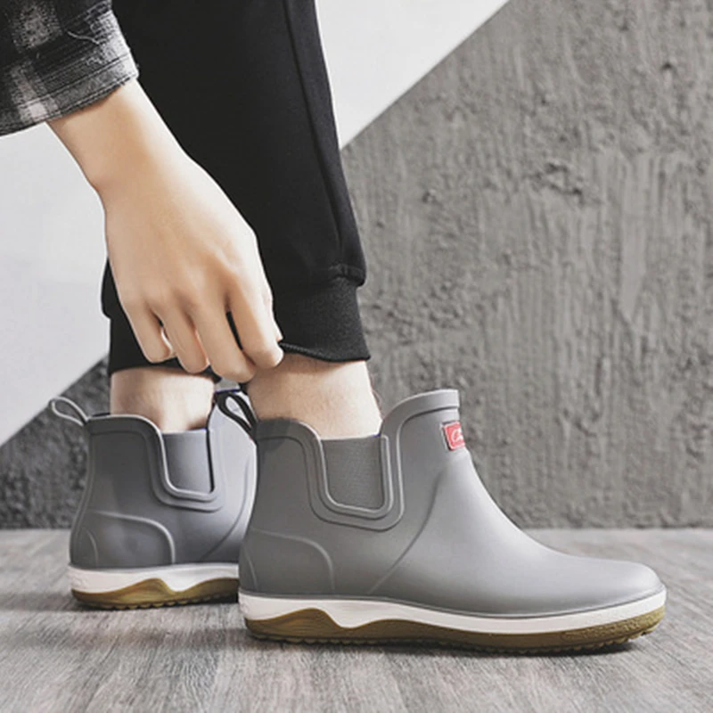 Waterproof Fishing Hunting Rain Boots Non-slip Short Tube Working Boots Outdoor Men Women Rubber Water