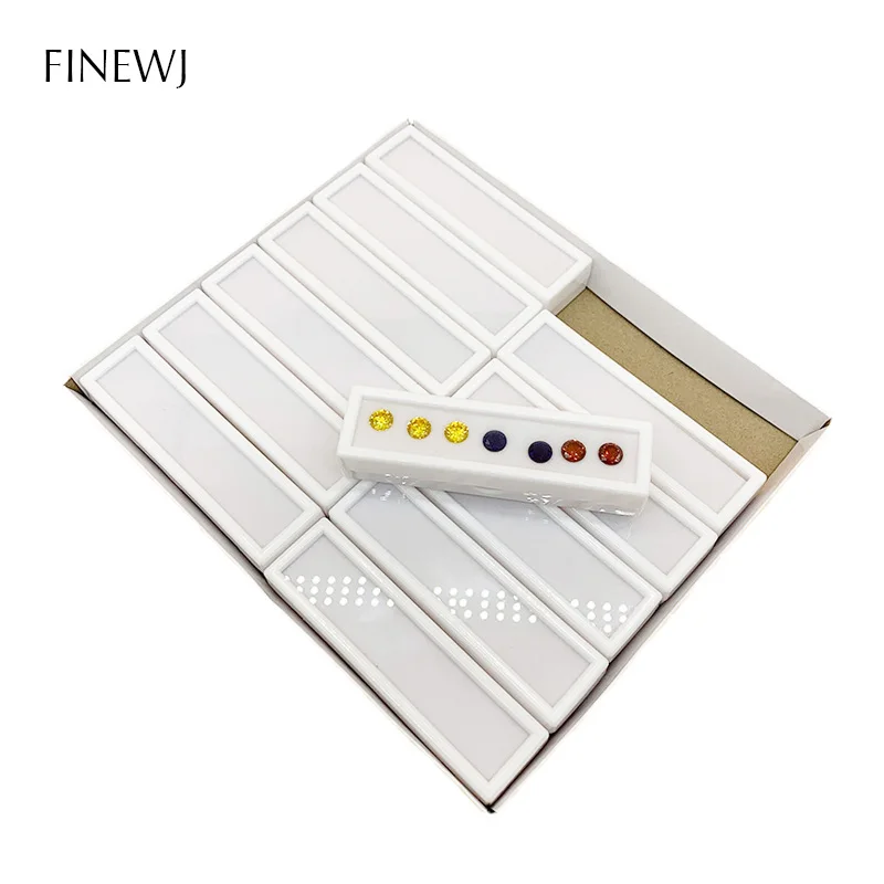 Top Glass Gemstone Display Storage Put Box Wholesale 12pcs Jewelry Diamond Pendant Necklace Exhibition Case Gem Coins Holder Jar