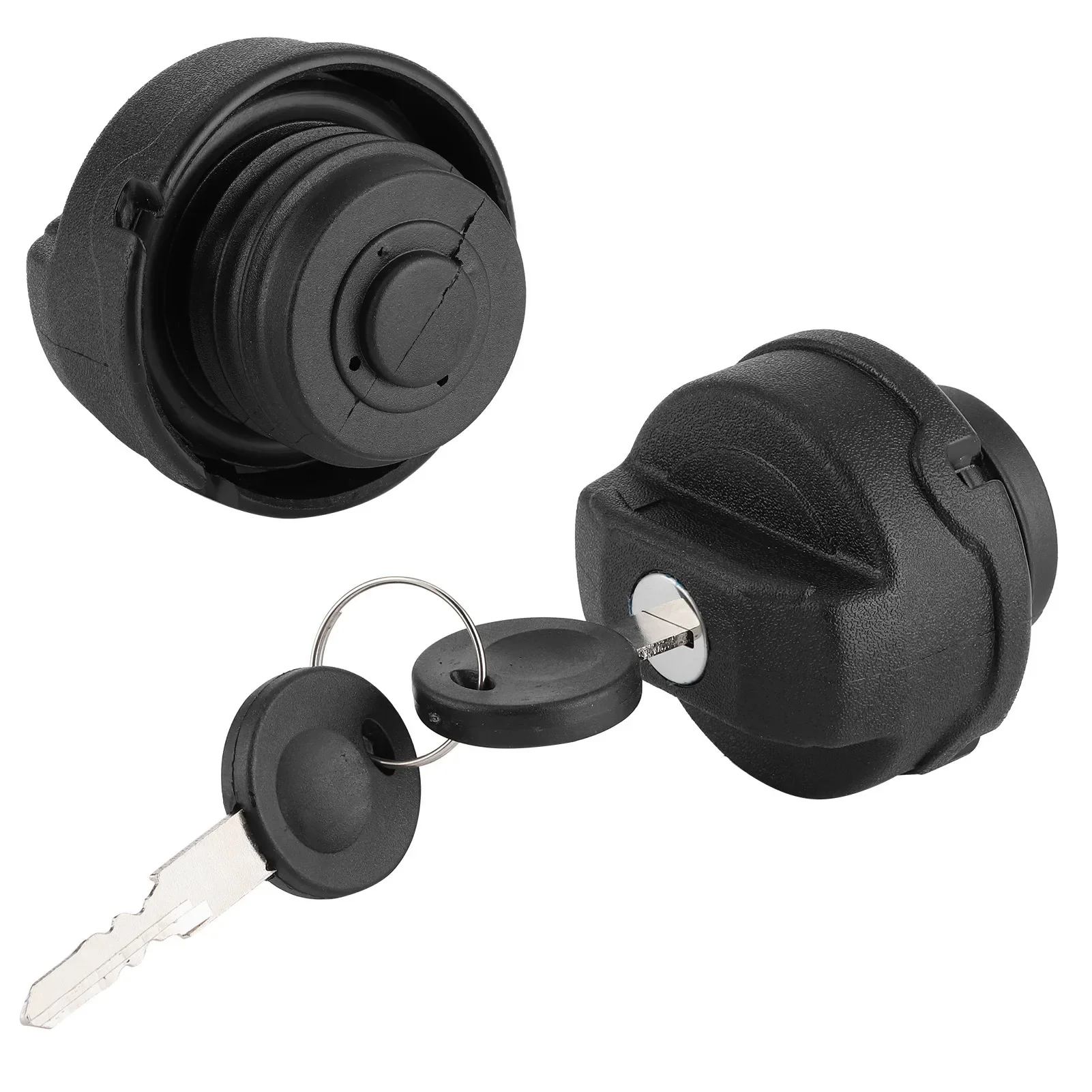 Fuel Tank Cap Fuel Tank Filler Cap Black ABS Petrol Locking Lid Fit for Beetle/Polo/Caddy with 2 Keys