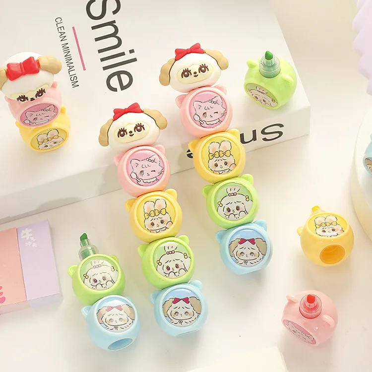 

4 цвета милый маркер в виде кота, стыковка, милый кролик, ручки для рисования, школьные принадлежности для письма для девочек