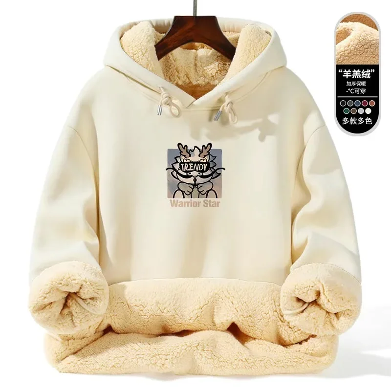 Warm Lamb Fur Hoodie - Men's Thick Hooded Coat 5XL | Loose Sports Sweatshirt