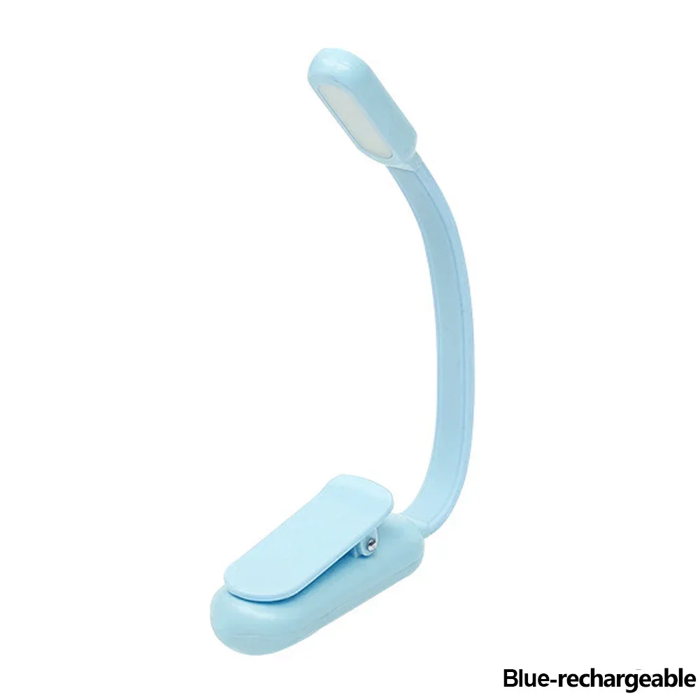 Compact LED Clip-On Reading Lamp with Adjustable Brightness and USB Rechargeable Battery