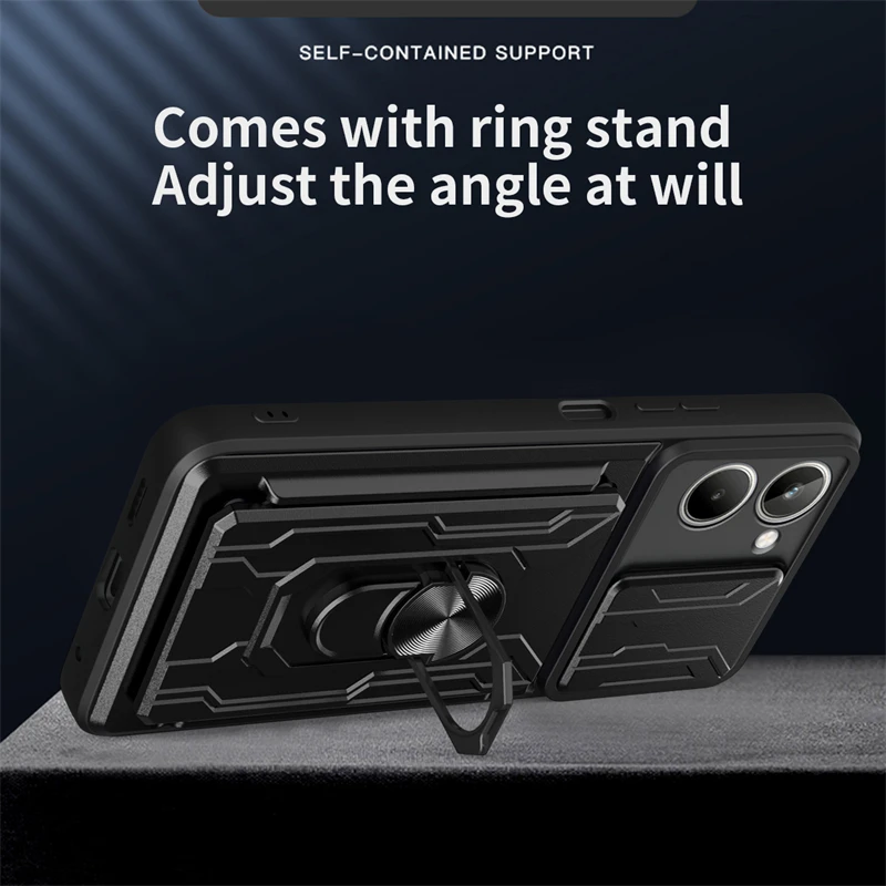 Case For Xiaomi Poco X6 X5 Pro 5G F3 F4 GT F5 5G M4 M5 M6 Pro X3 NFC X4 GT Grade Card Slot Cover Poco C40 Cover With Ring Sbeb4108ff07847ff944d0cfda3fbe93an