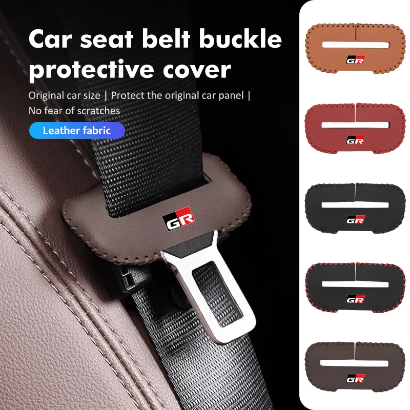 Per Toyota Leather Car Seat Belt Buckle Anti-Scratch Protector Clip Cover Yaris Corolla Prius Auris Chr Land Cruiser Rav4 Camry
