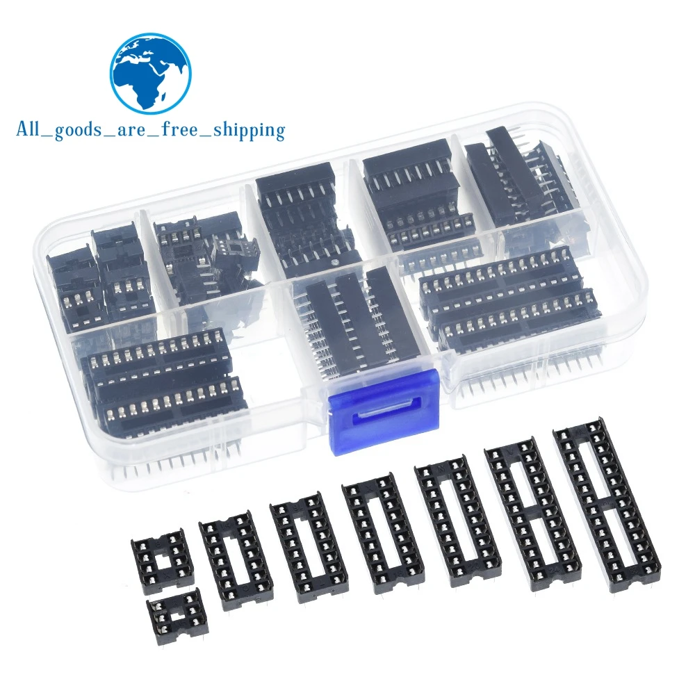 TZT 66 Teile/los IC-Sockets Adapter Solder Type Socket Kit 6,8,14,16,18,20,24,28 Pins Neu