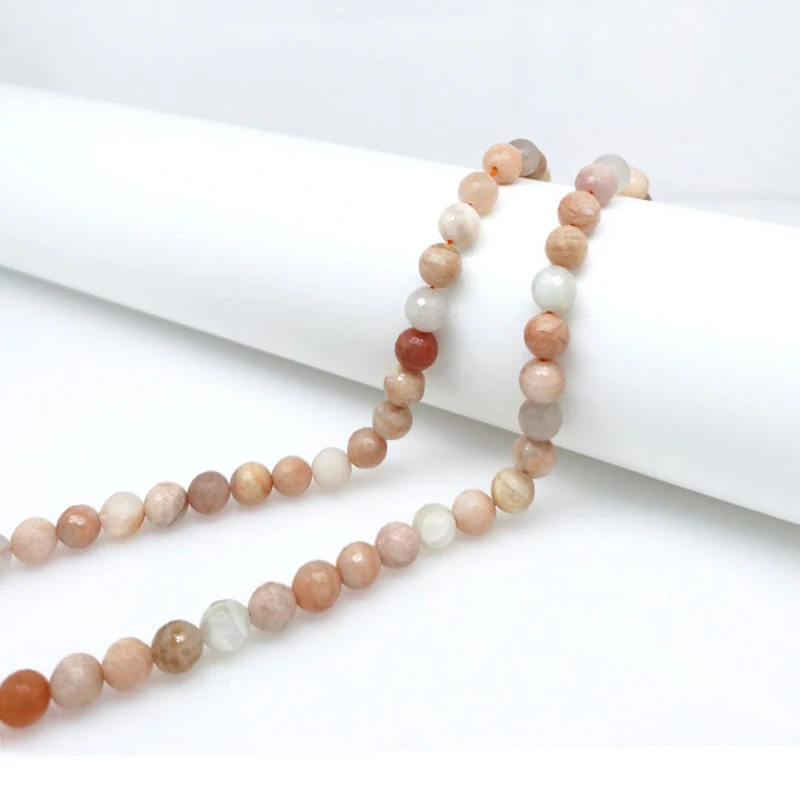 

6-12mm Natural Gemstone High Quality Cutting Sunstone Round Stone Bead Bracelet Necklace Jewelry Making DIY Energy Crystal Cure