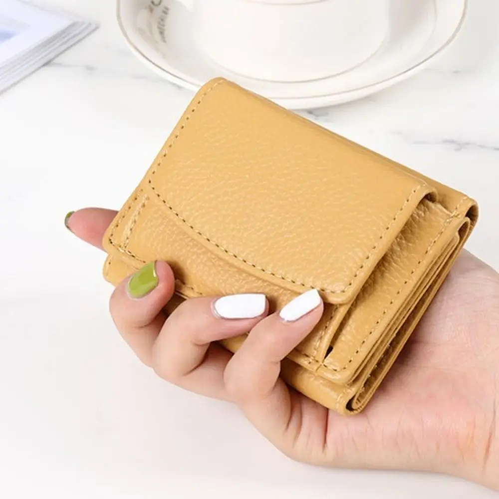 Neue Frauen Geldbörsen kurze einfache dreifach gefaltete Geldbörsen Damen Multi-Card-Taschen große Kapazität Anti-Diebstahl-Bürste Geldbörse Famale Mini-Münz tasche – Detail 14