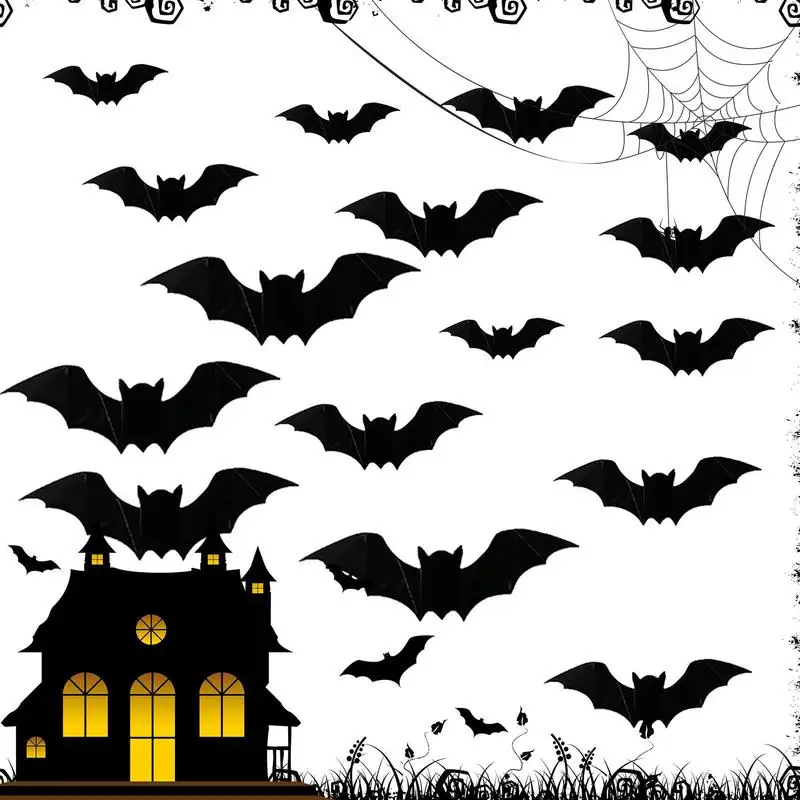 

Черная привлекательная 3D Наклейка на стену, съемная наклейка, высокое качество, наклейка на Хэллоуин, фестиваль «сделай сам», украшение для дома, 3D Черный ПВХ