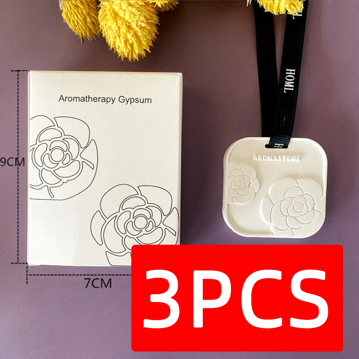 1/3/5 قطعة أقراص الجبس المعطرة الوردية للاستخدام ا...