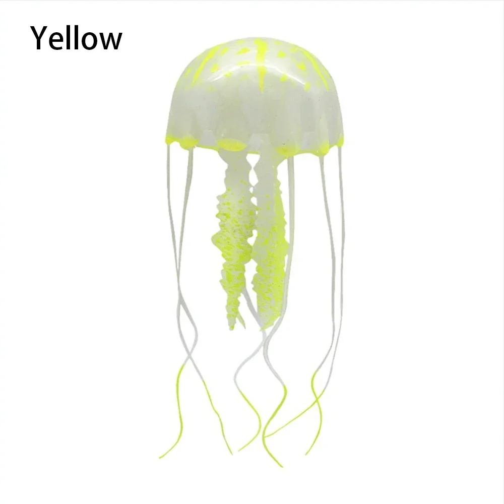 Luminescent Silicone Jellyfish Aquarium Decor - Glowing Floating Ornament for Underwater Landscaping