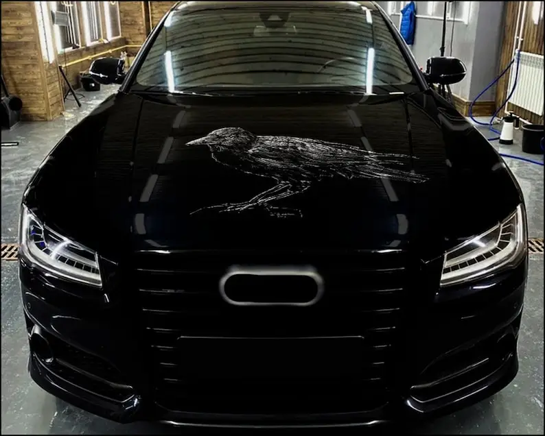 

Car Hood Wrap Raven Vinyl Sticker Full Color Decal fit any car