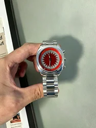 Dynamic Sparkling Fireworks Quartz Watch with Stainless Steel Strap - Available in Vibrant Colors (Red)