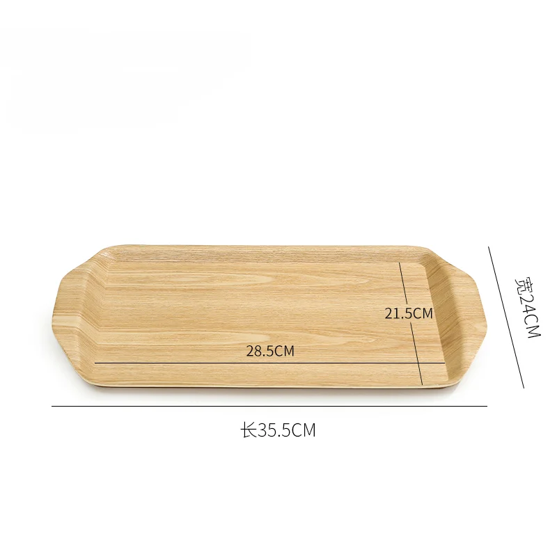 Wooden Tray Cake Bread Tray Put Water Cup Flat Tray Household Kitchen Storage Tray 6