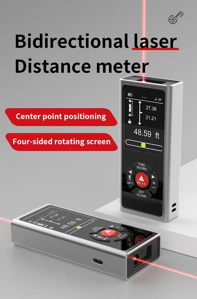 デュアルレーザー距離計充電式双方向レーザー距離計 120 メートル