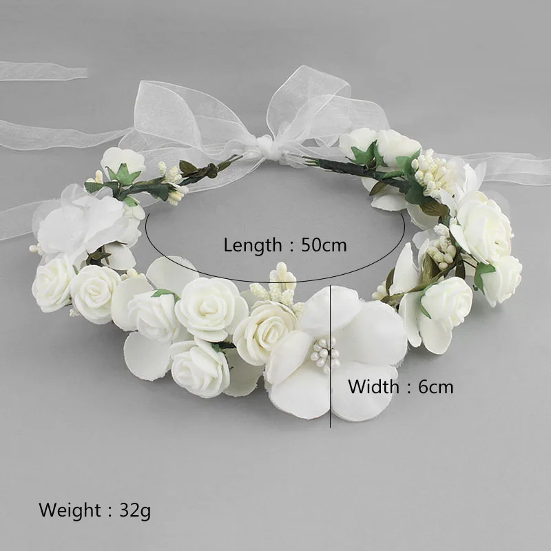 Flower Hair Vine in Beach Wedding Women Hair Jewelry Headbands Accessory for Bridal Bridesmaid Halloween Decoration Gifts hair accessories bridal hair accessories
