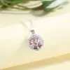 EUDORA 14mm Peach blossom Tree Ball Pendant Aromatherapy locket Diffuser Necklace fit Volcanic Lava Stone Ball Fine Jewelry K307 5