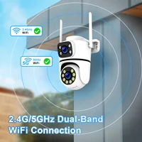 Caméra de sécurité IP extérieure ANSVICAM 5K 10MP HD Wifi PTZ 4K 5G Wifi à double objectif, compatible ONVIF, surveillance CCTV, Alexa/Google 2
