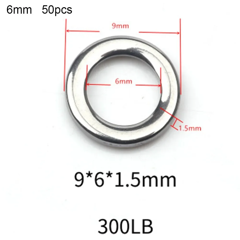 Heavy Duty Fishing Solid Ring Stainless Steel Seamless Split O Ring Swivel Knot Lure Tools Pesca Iscas Fish Tackle Tools 50 PCS fishing tools fishing accessories fishing tool fishing tackle fishing swivels