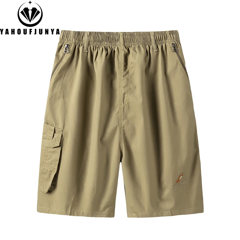 

Мужские летние однотонные хлопковые повседневные Прямые шорты, мужские уличные повседневные эластичные дышащие шорты высокого качества, дизайнерские шорты для мужчин