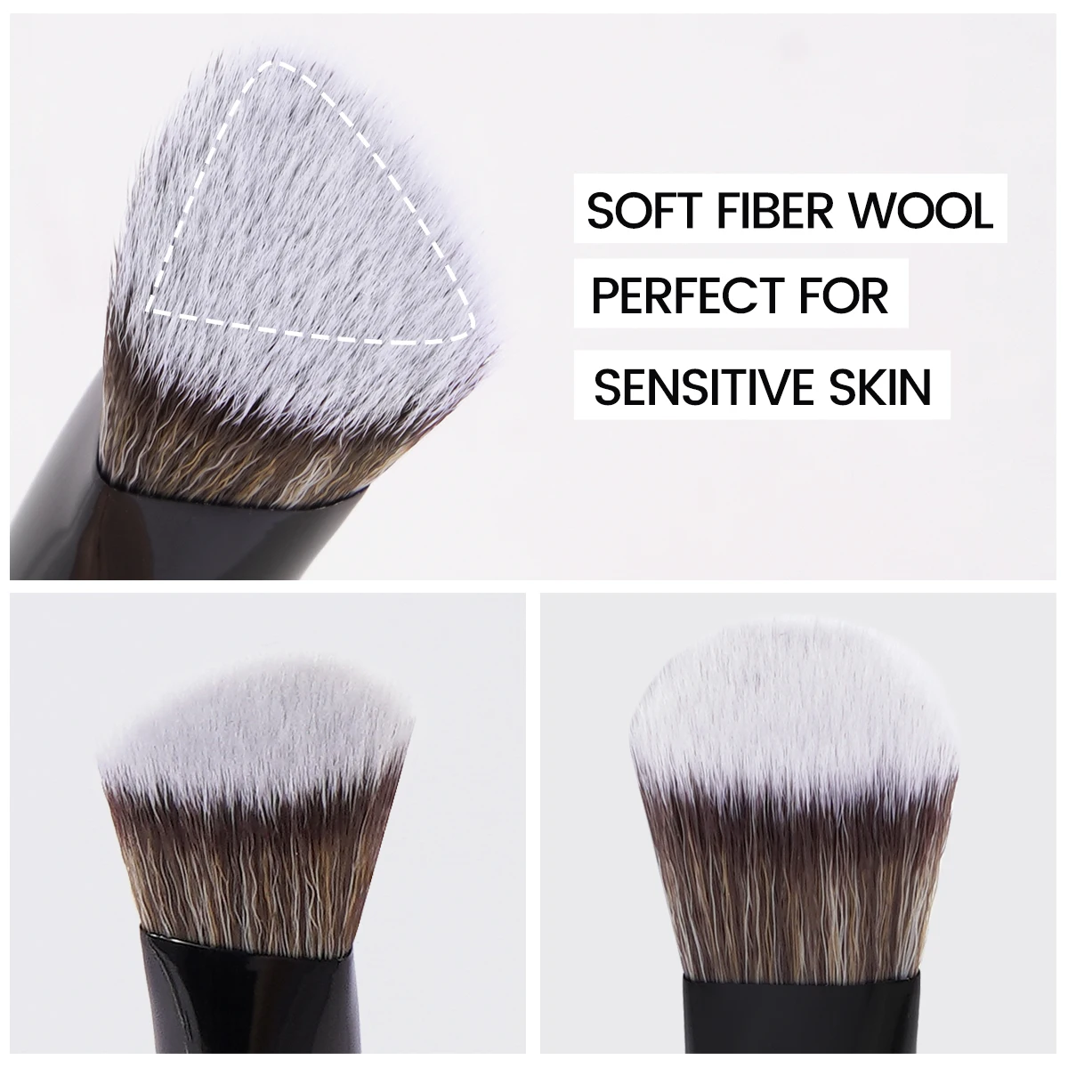 MAANGE 4pcs Main Makeup Brushes Set Flat Top Foundation Brushes Angled Contoured Brush Dense Bristle Face Makeup Tool for Beauty 6