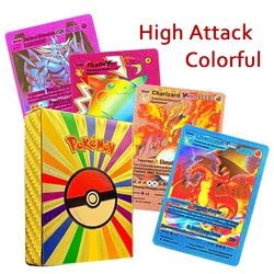 27-55Pcs Pokemon Cards Colorful Gold 3D Pikachu English Spanish French German Vmax GX Energy Card Rare Collect Battle Toy Gifts