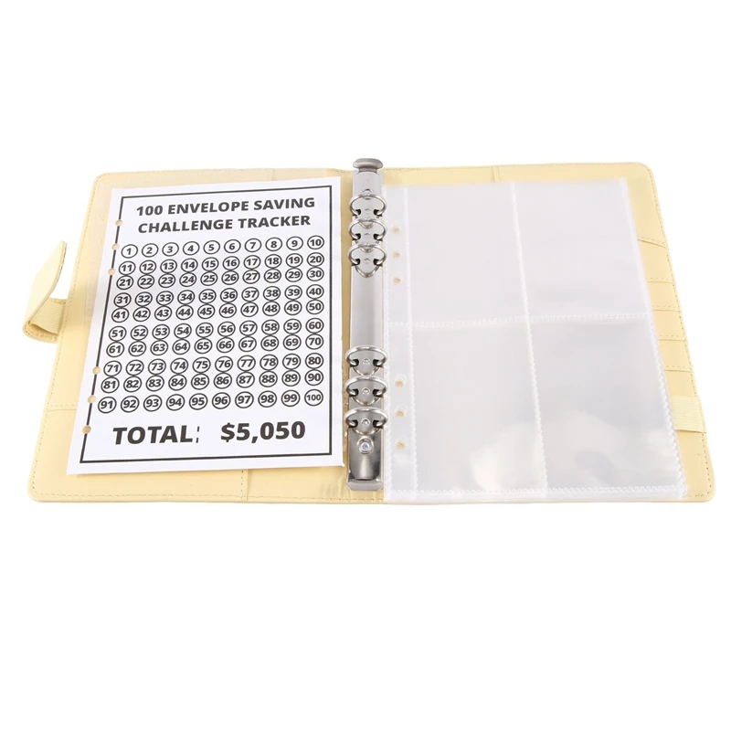 

1 Piece 100 Envelope Challenge Binder Savings Challenges Binder Budget Binder Easy And Fun Way To Savemoney(Yellow)