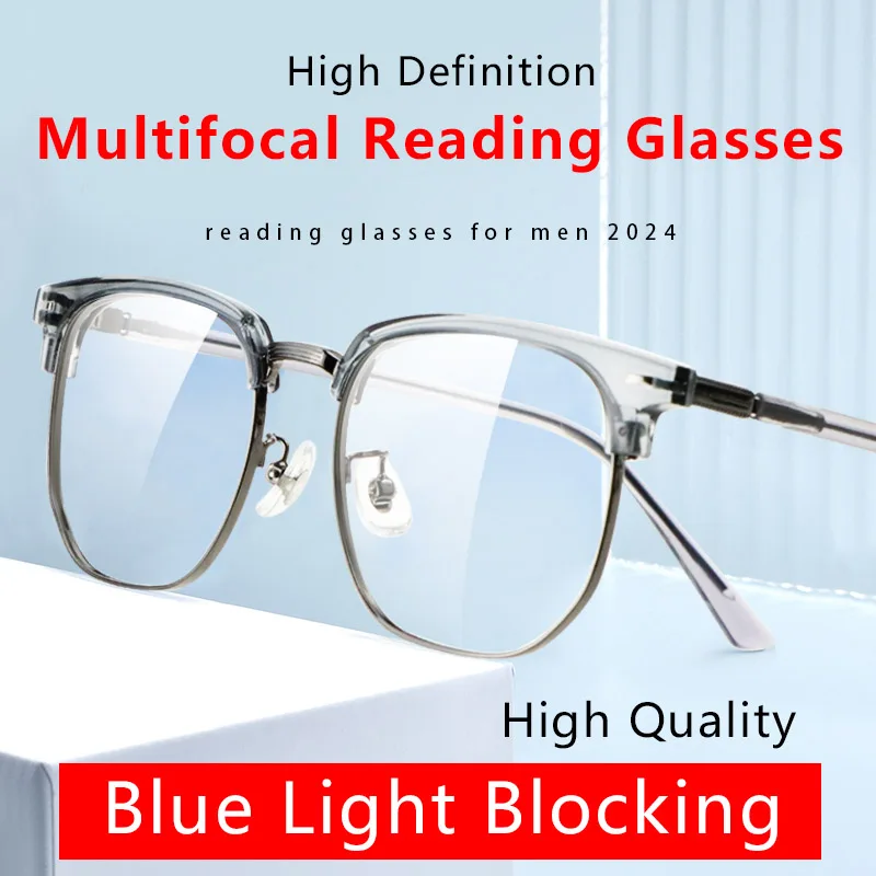 

Progressive Multifocal Reading Glasses for Men,Anti Blue Ray Anti-fatigue Diopters:+1+1.25+1.5+1.75+2+2.25+2.5+2.75+3+3.5+4.0