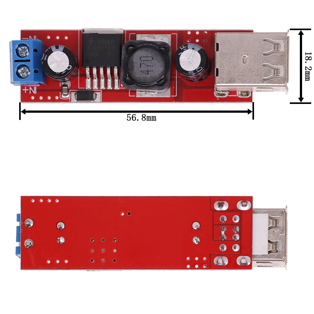 LM2596 Dual USB Output 9V / 12V / 24V 36V Car Charger Switch 5V DC-DC Power Supply Module 3A Buck Regulator Converter