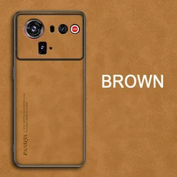 Leather Shockproof Protective Phone Case - Skin - Friendly Cover for ZTE Nubia Z60 Ultra (Brown)