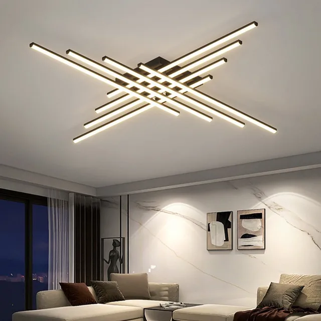 Modern Luxury Ceiling Lamp, Creative Linear Chandelier for Living Room, Dining Room, Bedroom, Elegant Decor 2