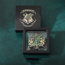  Magic School Slytherin Alloy BROOCH BADGE Four Academy Snake Lion Eagle Animal Metal Badge Souvenir 