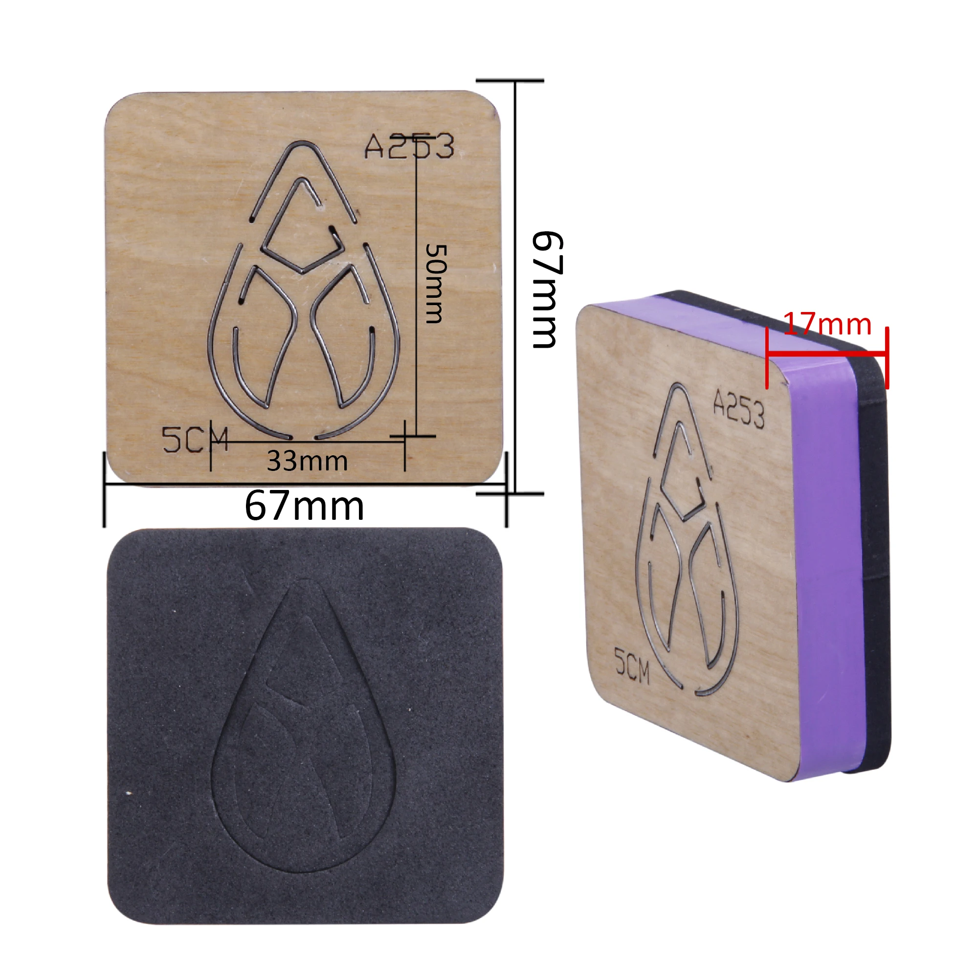 5cm Diy 칼 금형 활 나무 절단 다이 가죽 절단 금형 헤어 클립 일반적인 빅 샷 및 기계에 적합