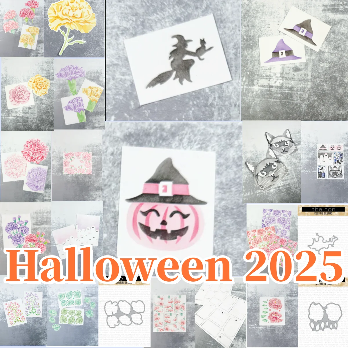 Blütenzweige Hexenhut Geister Bögen Katze Schablone Monsteras Metall Stanzformen für DIY Dekorieren Scrapbook Papier Kartenalbum